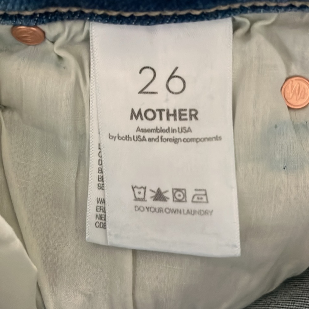 NWT MOTHER The Mid Rise Dazzler Ankle Fray Jeans Size 26 - Picture 5 of 12